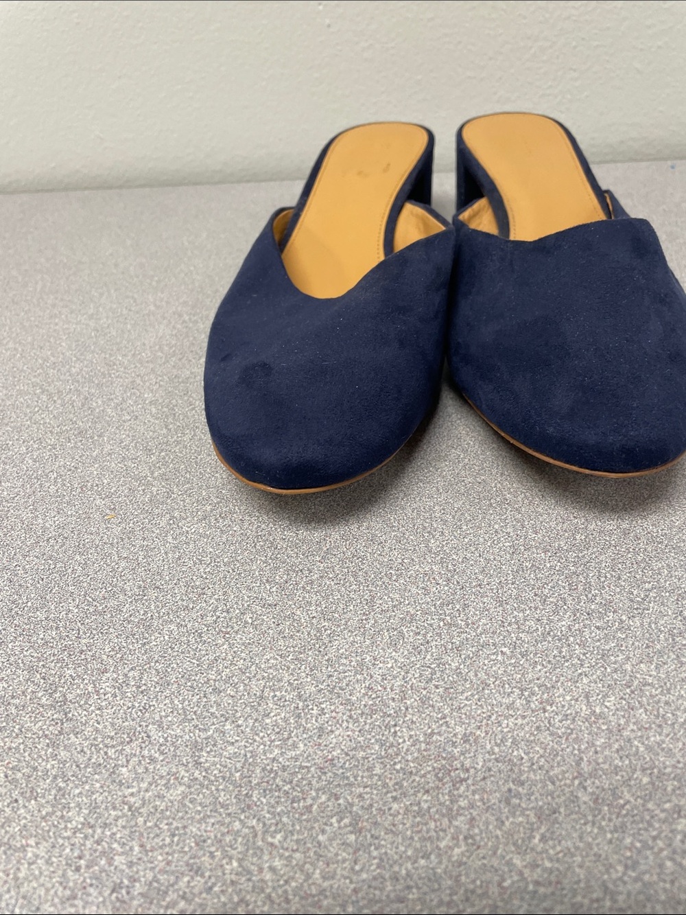 J. Crew Navy Suede Low Heel Mules - Picture 3 of 9